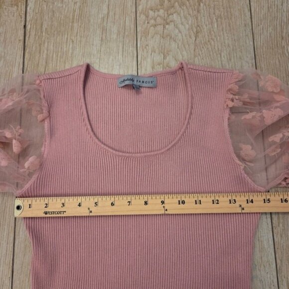 Absolutely Famous Pink Ribbed Blouse - Picture 7 of 8